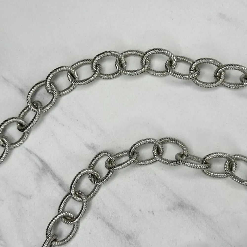 Chico's Textured Oval Link Chain Belt Spring Ring Clasp One Size (OS) ✨